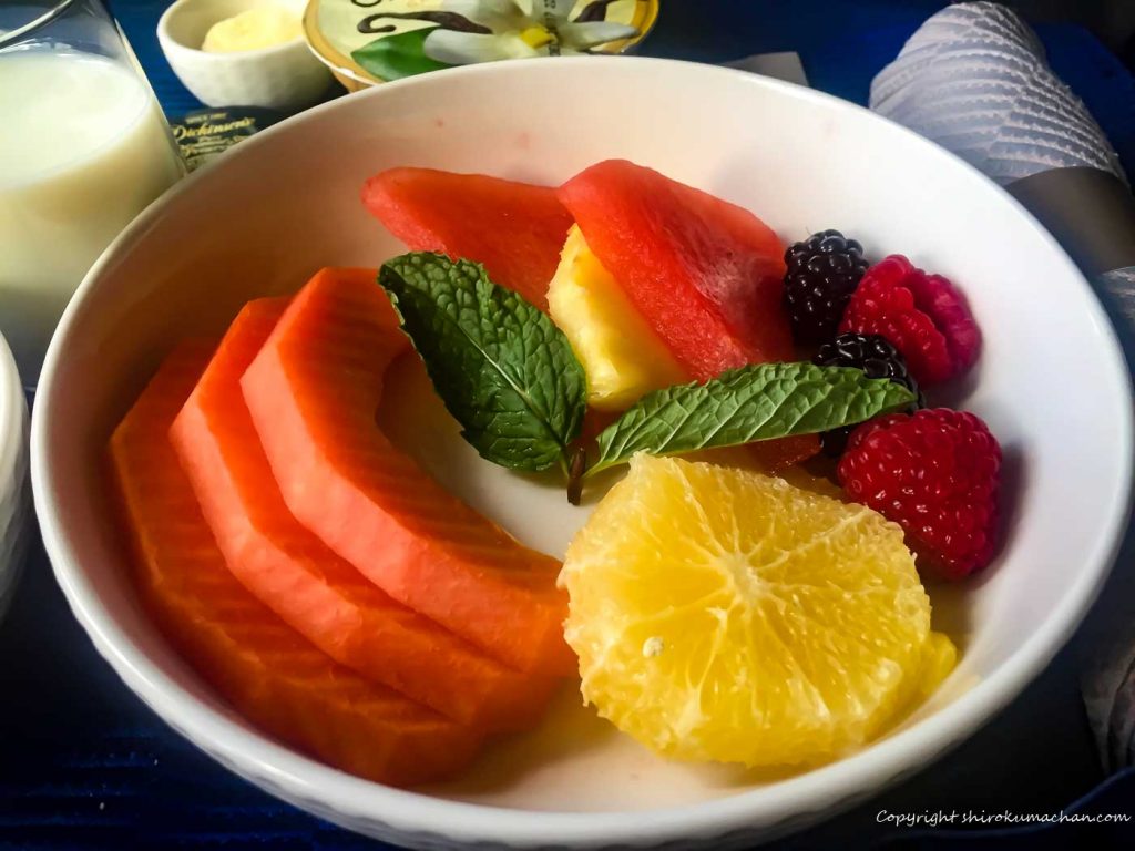 United Airlines Business Class Reviews-Fruit