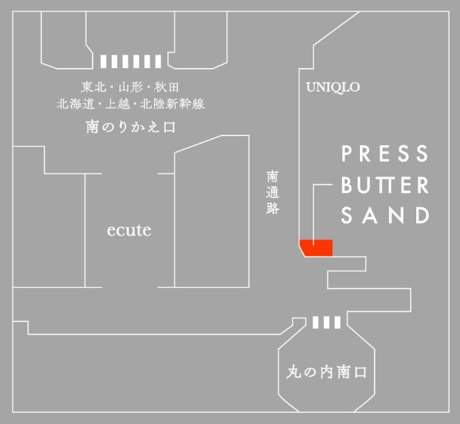 MAP PRESS BUTTER SAND SHOP IN TOKYO STATION