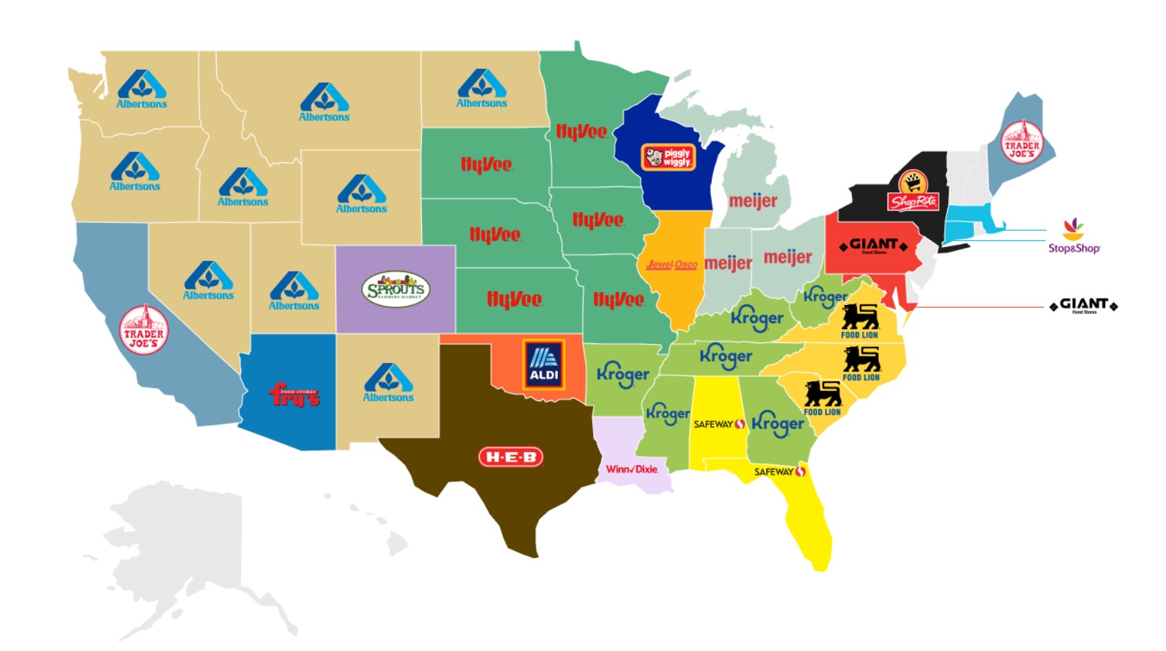 The Most Popular Grocery Store in Every State