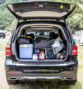mercedes benz gls 350d-luggage space for camping